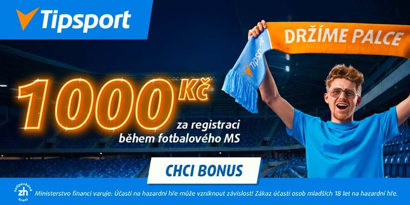 Tipsport bonus 1000 Kč na MS ve fotbale