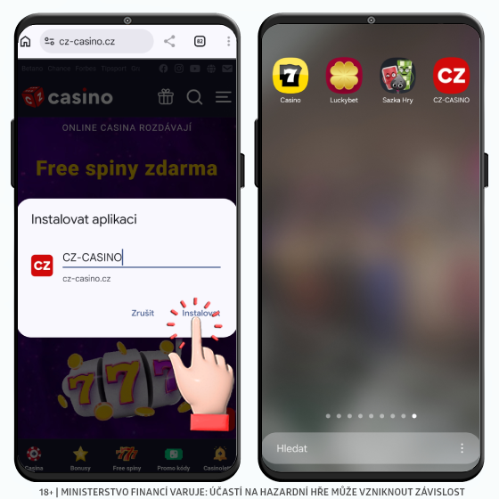 Instalace CZ-CASINO aplikace do mobilu