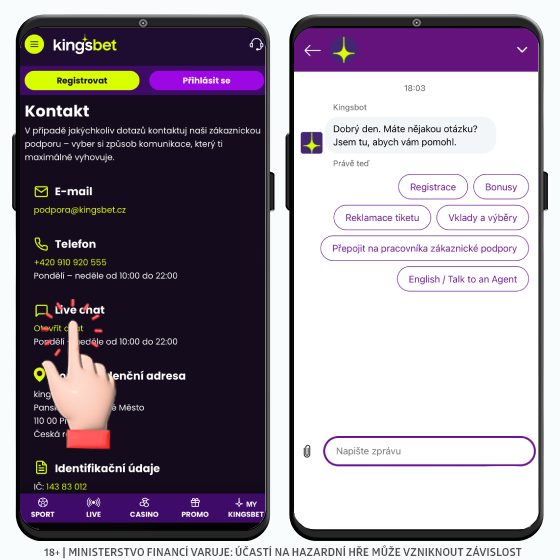 Kingsbet live chat