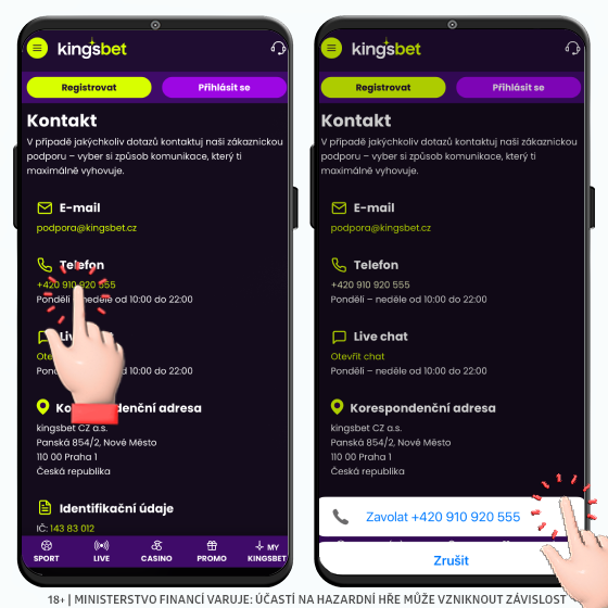Kingsbet telefon