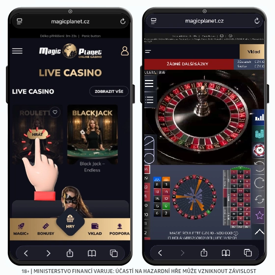 Ruleta v Magic Planet live casinu Magic planet live casino ruleta