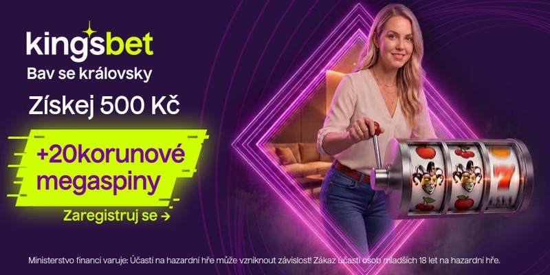 Kingsbet vstupní bonus ZDE Kingsbet vstupní bonus 500 Kč + megaspiny