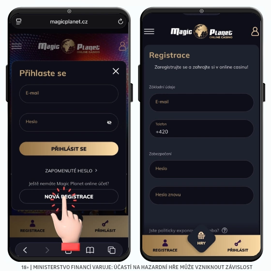 magic planet nova registrace formular