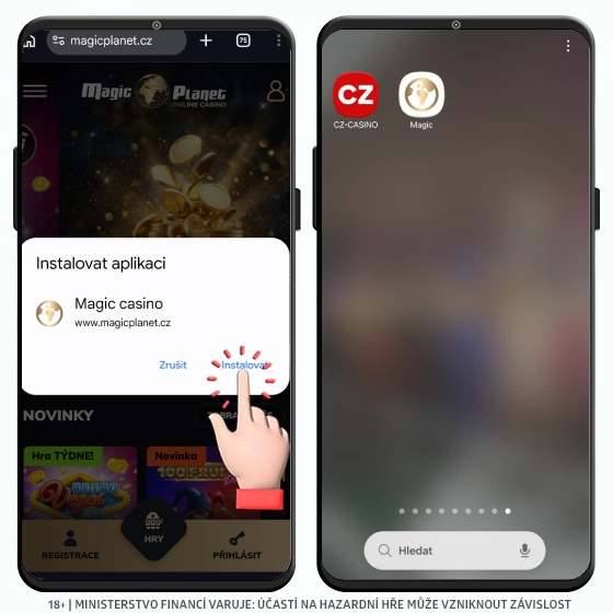 Android Magic Planet aplikace
