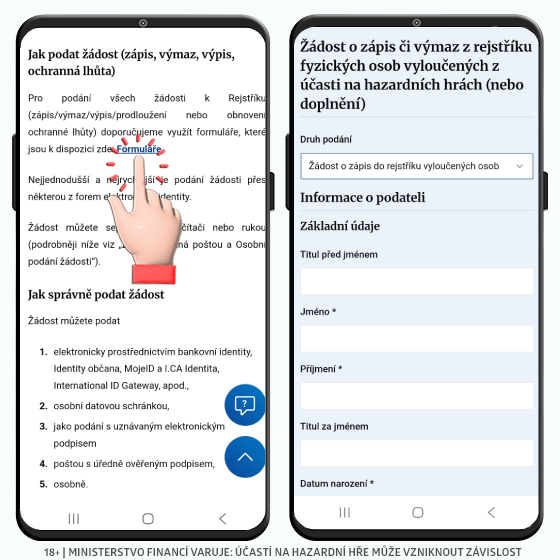 Jak podat žádost o vyloučení z hazardu